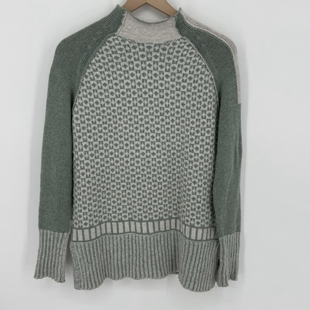 Zaket And Plover Funnel Neck Sweater Green Women’s Size XS Wool Blend
